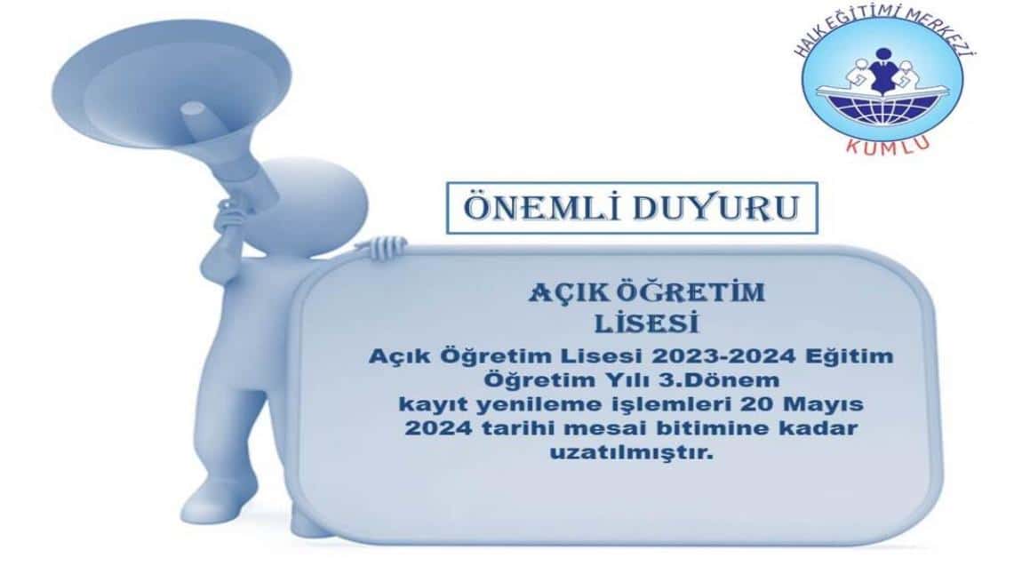 AÇIKÖĞRETİM LİSE ÖNEMLİ DUYURU